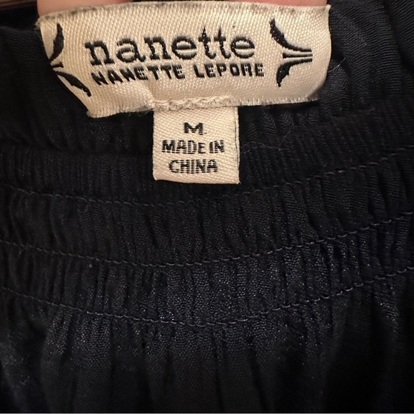 Nanette Lepore Navy Ruffle Blouse - Picture 4 of 6